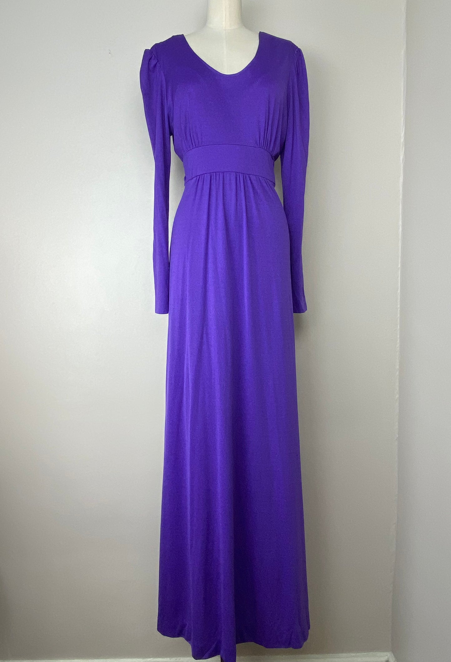 1970s Purple Maxi Dress, Lane Bryant Tall Shop, Size M/L, Long Sleeves
