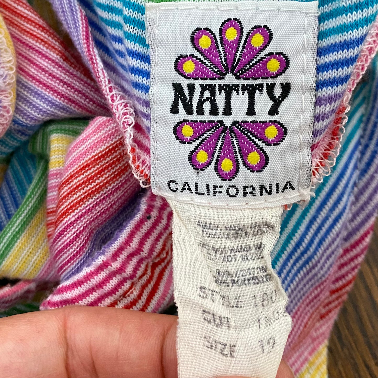 1970s Rainbow Stripe Halter Top, Natty California, Size S/M