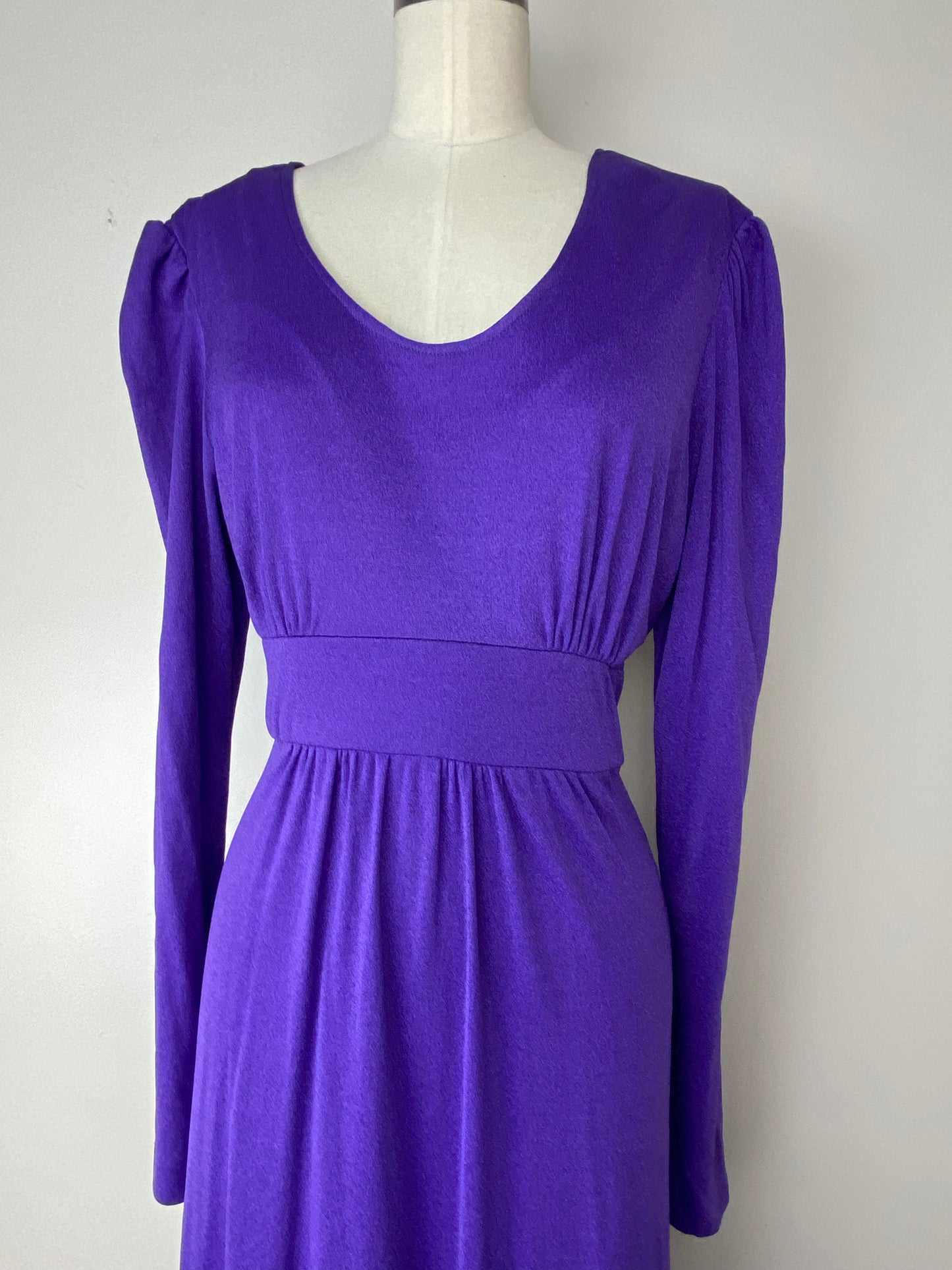1970s Purple Maxi Dress, Lane Bryant Tall Shop, Size M/L, Long Sleeves