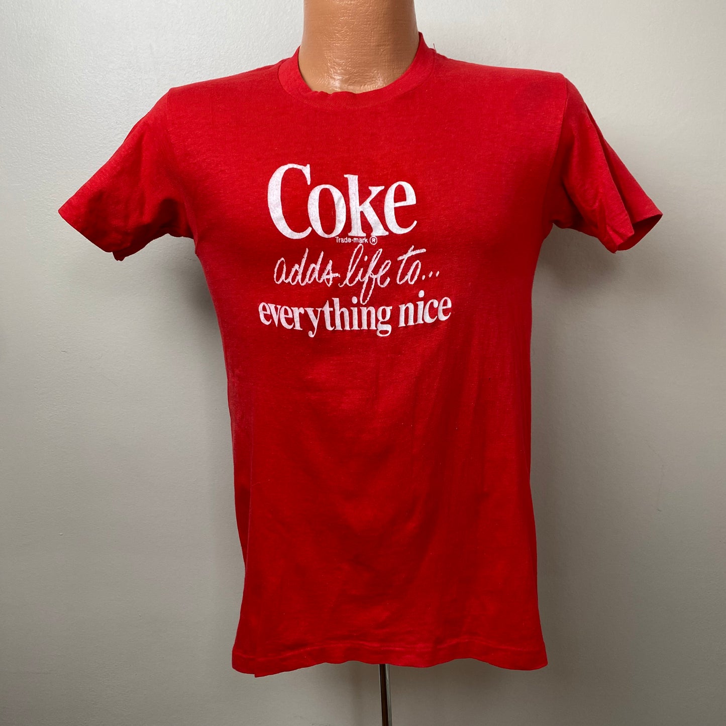 1970s Coke Adds Life T-Shirt, Hanes Size Small, Distressed