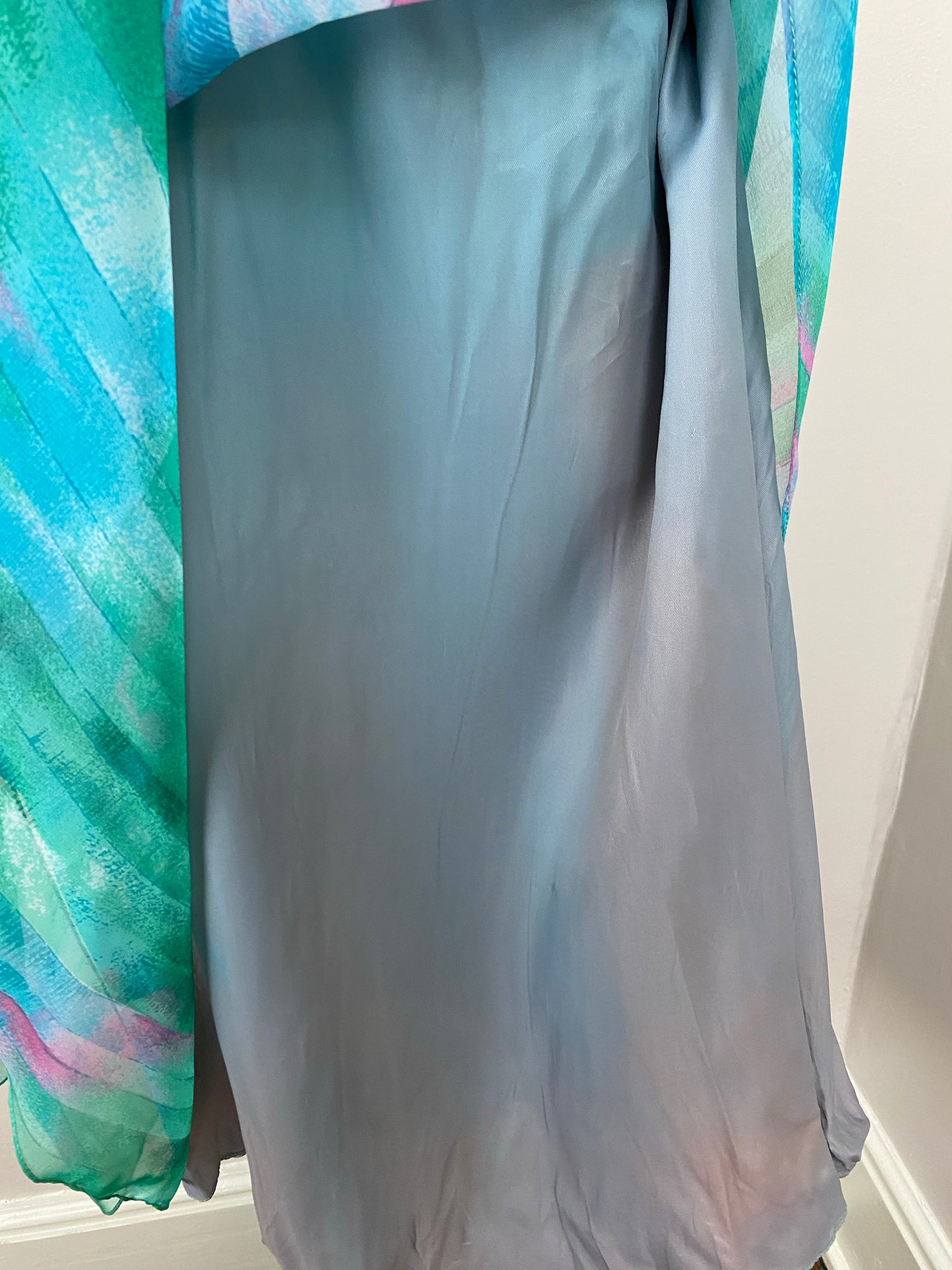 1970s One Shoulder Sheer Cocktail Dress, Size Small, Midi Length
