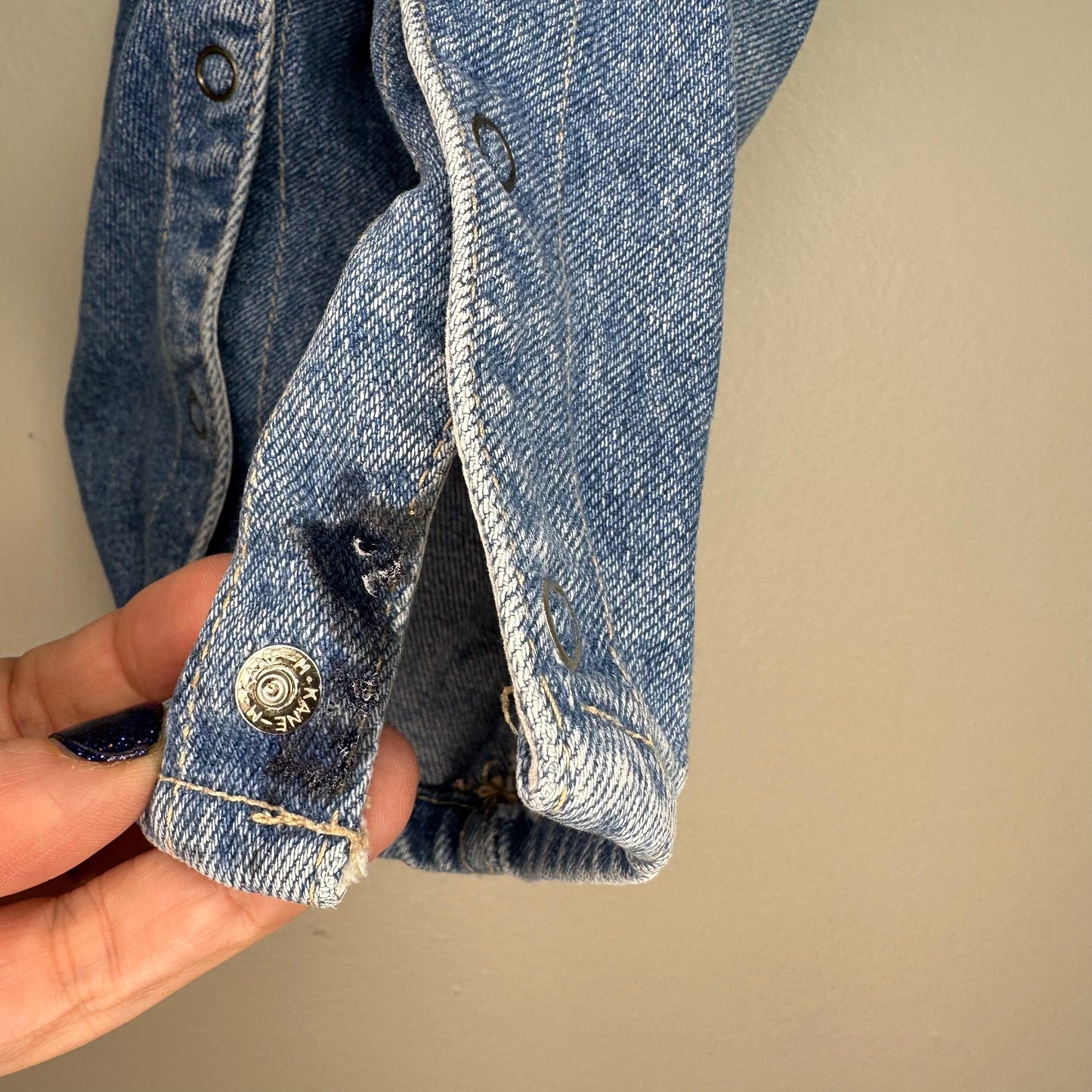 1990s Guess Denim Baby Overalls, Size 12m, Clip Straps