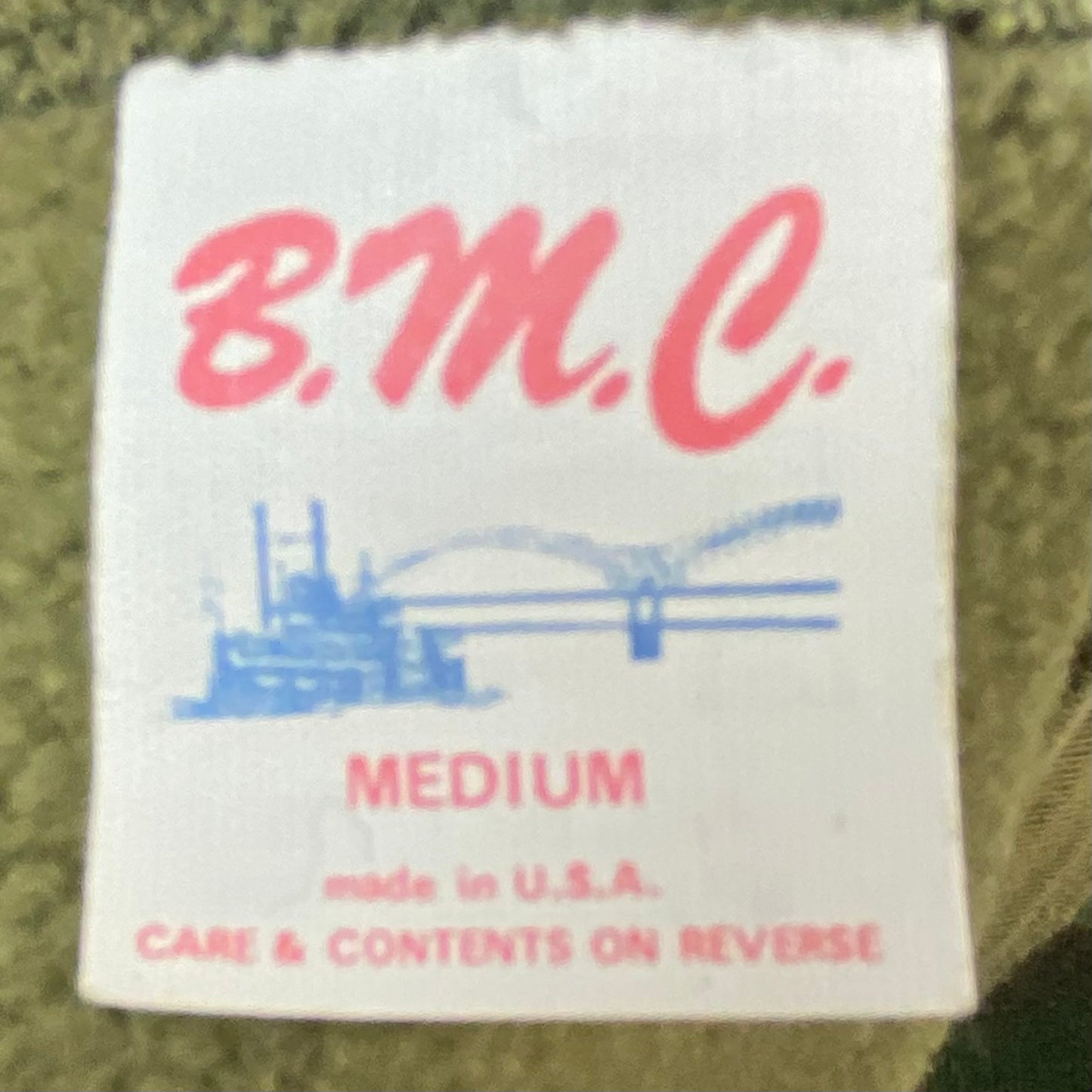Vintage 1980s Green Camouflage Sweatshirt, BMC Size Small
