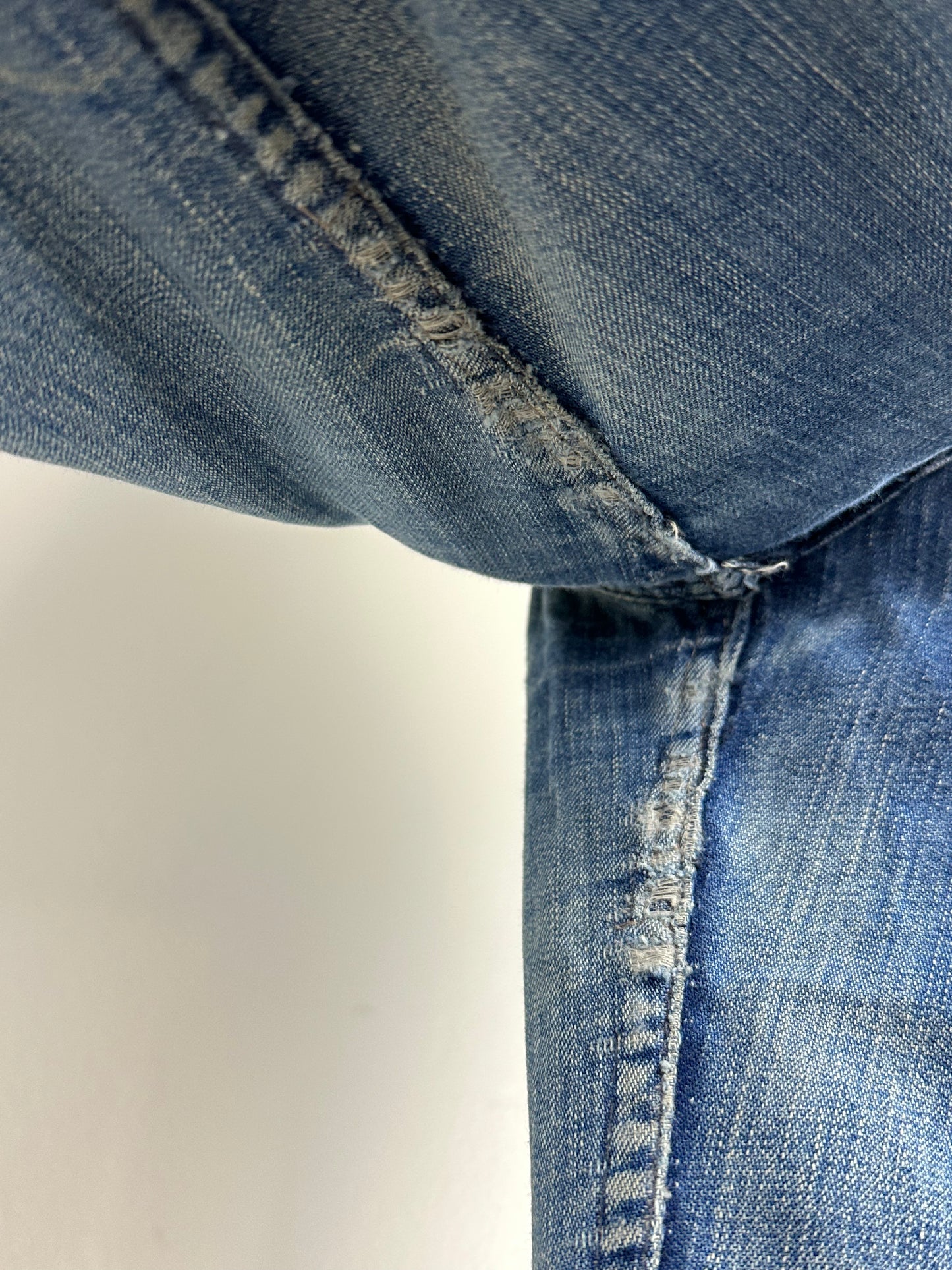 1970s Wrangler Bell Bottom Blue Jeans, 26.5"x33.25", Ombre