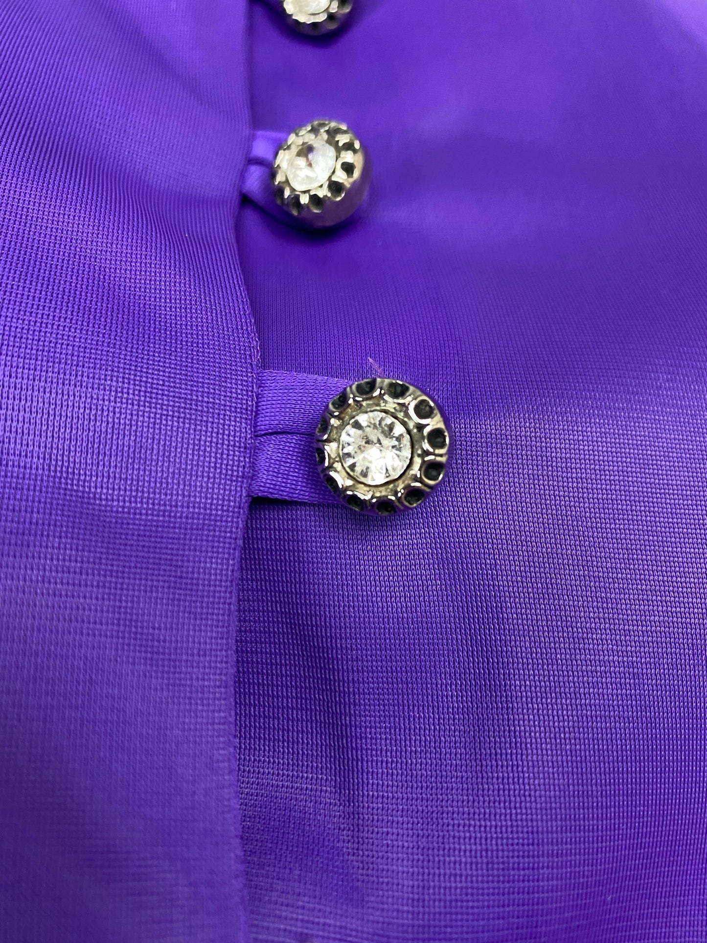 1970s Sears Loungewear Purple Nylon Jumpsuit, Size Medium