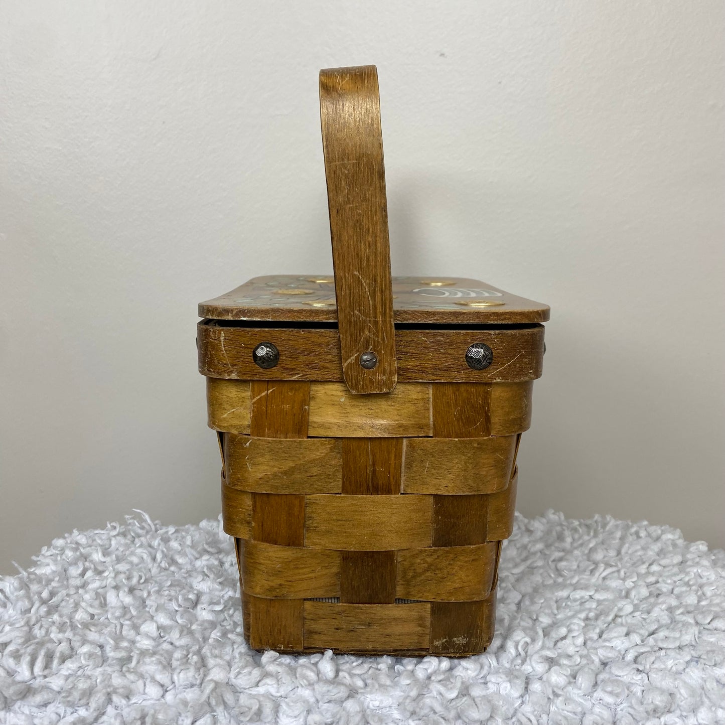 1960s Gary Gail Wooden Basket Purse, Money Tree