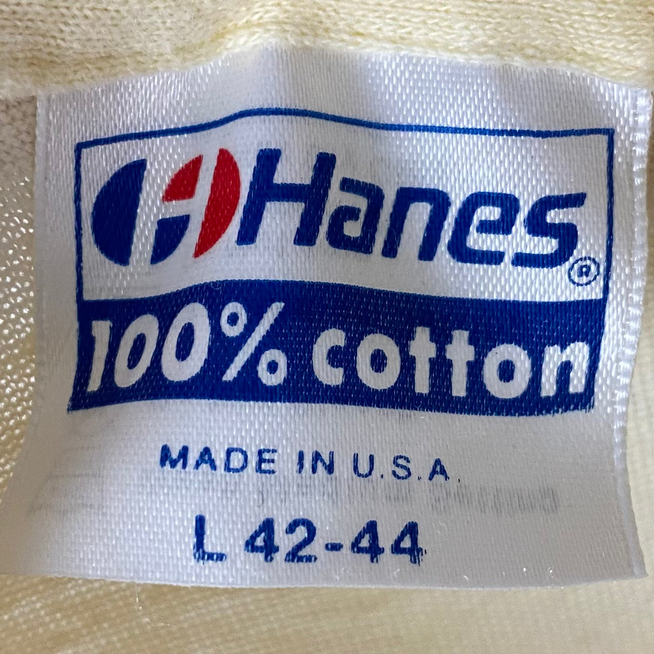 1980s Cream Crop Top Muscle Tee, Hanes Size Small, Blank