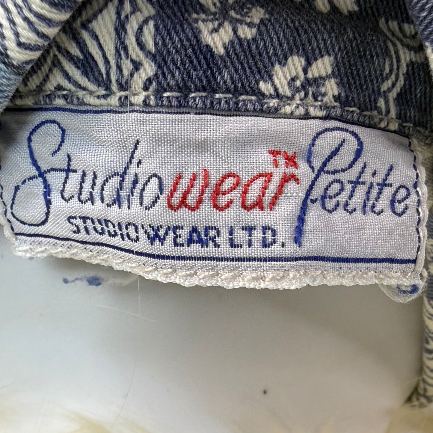 1990s Bandana Patchwork Print Denim Romper, Studiowear Petite size Medium