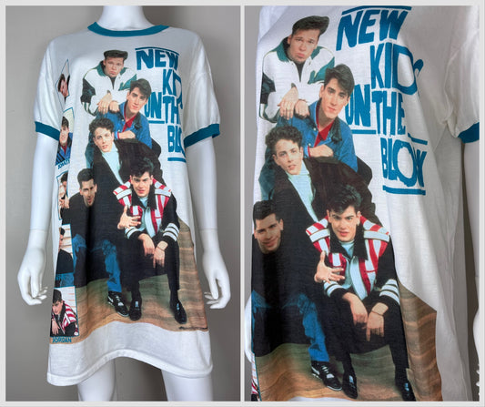 1990s New Kids on the Block T Shirt Night Gown, NKOTB, Rock Nites, Kiki One Size Fits Up to XL