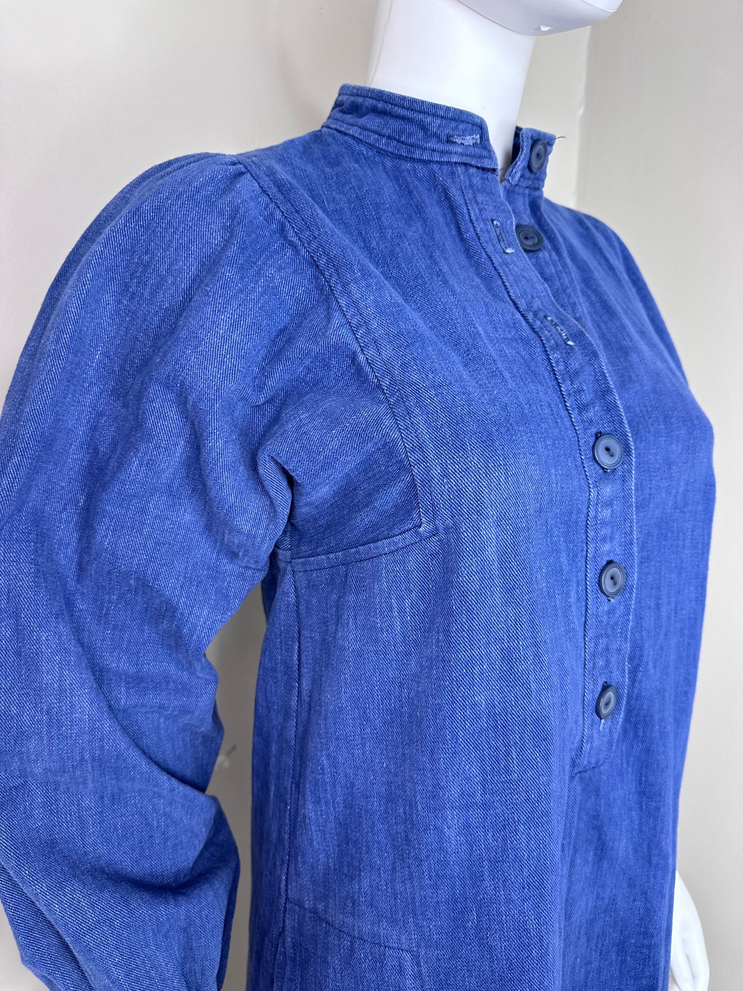 1970s Brushed Denim Dress, Evelyn de Jonge Size Small