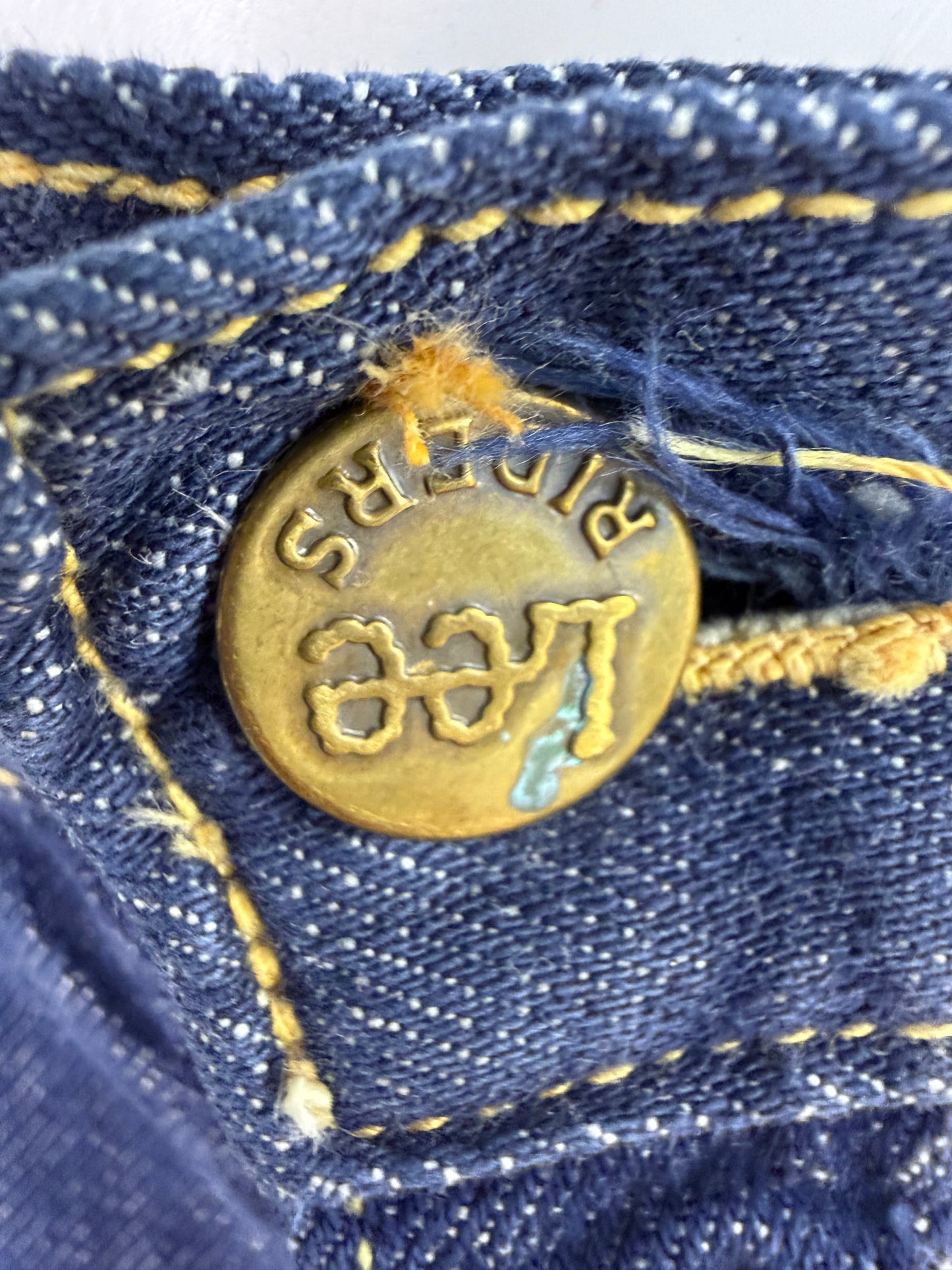 1960s Blue Jeans, Lady Lee Riders, 25.5"x29.5", Authentically Western Sanforized Cotton Blu-Fast Denim