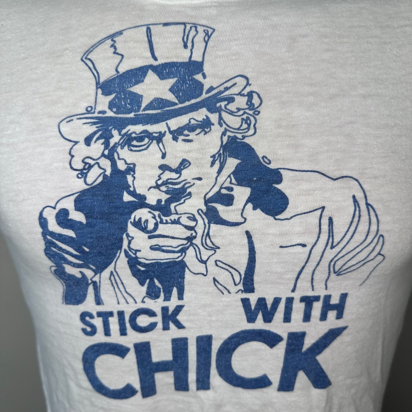 1970s Chick Hendren Campaign T-Shirt, Stick with Chick, Tennessee State Representative, Size XS/S