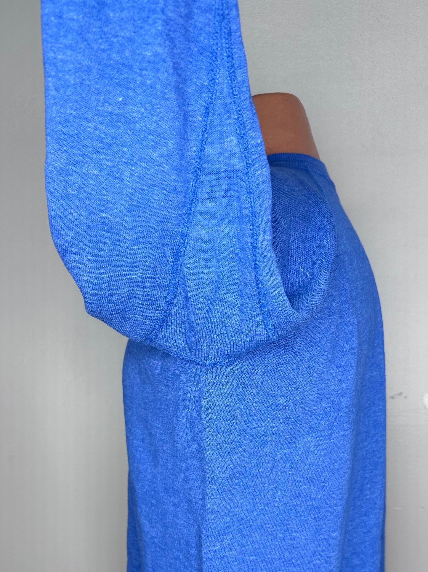 1970s Blue Sweatshirt with Underarm Gussets, Size Small/Medium, Crewneck Pullover