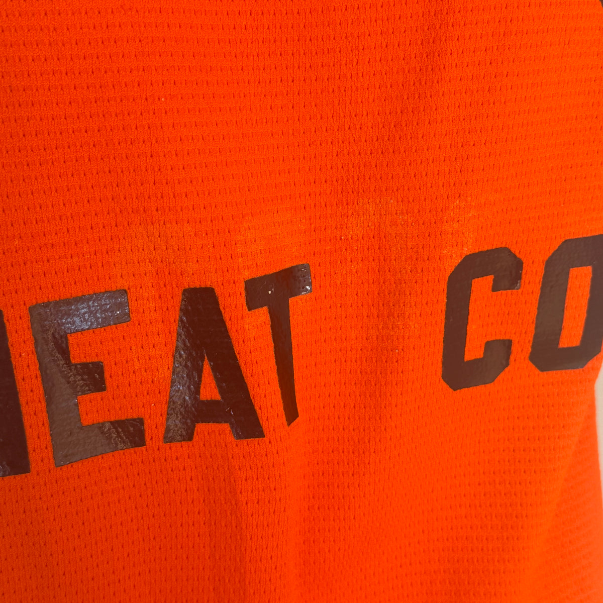 1960s/70s Orange Mesh Jersey T-Shirt, State Line Meat Co, York Arms Co Sporting Goods Memphis Size Small, No. 8