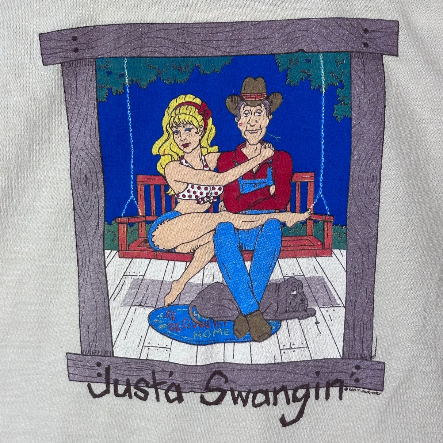 1980s Just’a Swangin T-Shirt, East Coast Designs Kids Size 10-12/Adult XS or