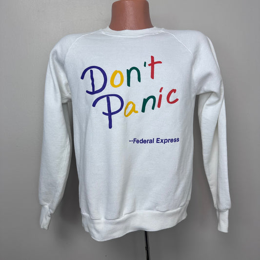 1980s Federal Express Don’t Panic Sweatshirt, Jerzees Size Medium