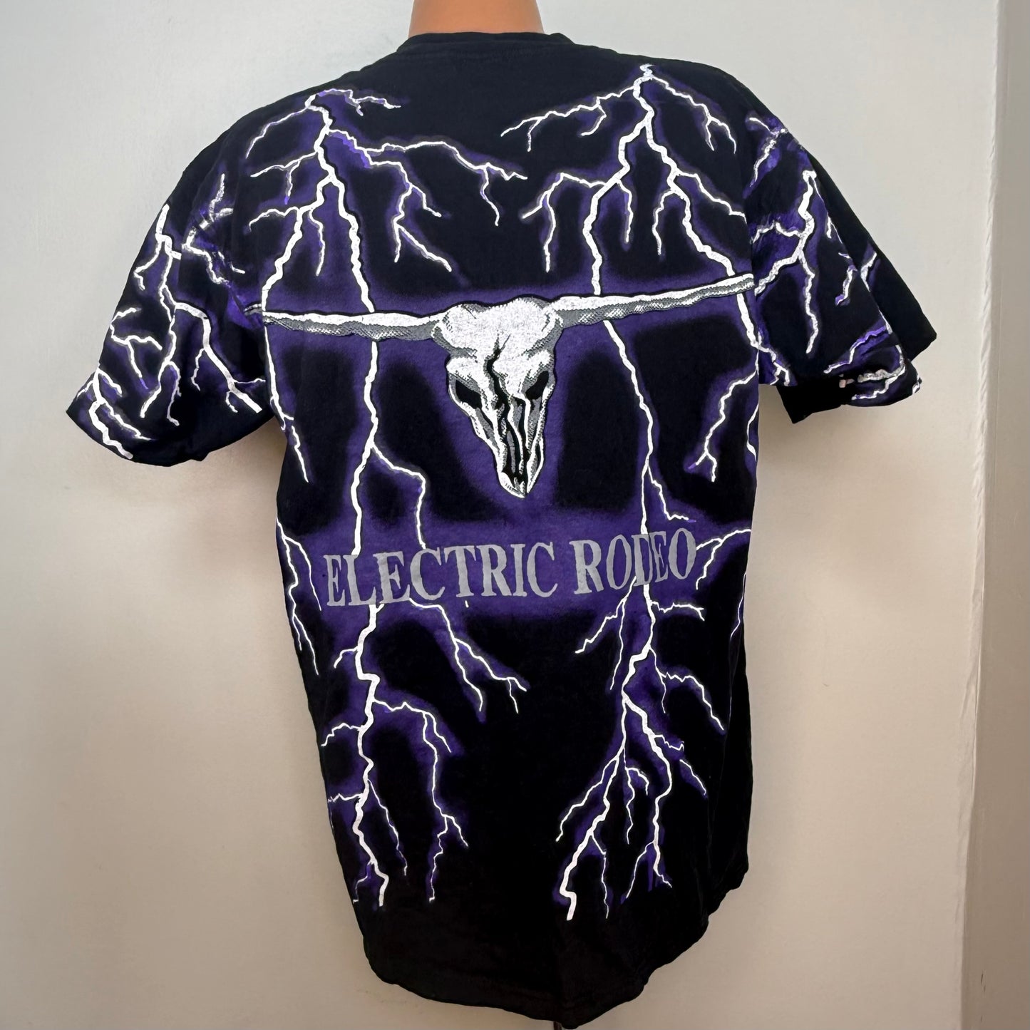 1990s Brooks & Dunn T-Shirt, Electric Rodeo, Lightning All Over Print, Country Music, Kings Tree Classic Size L/XL