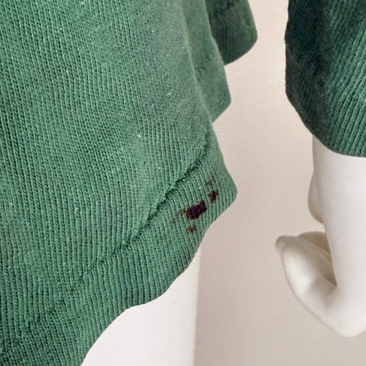 1940s Green Cotton Jersey T-Shirt, Central High Memphis AA, Champion Knitwear Company Running Man Size Medium