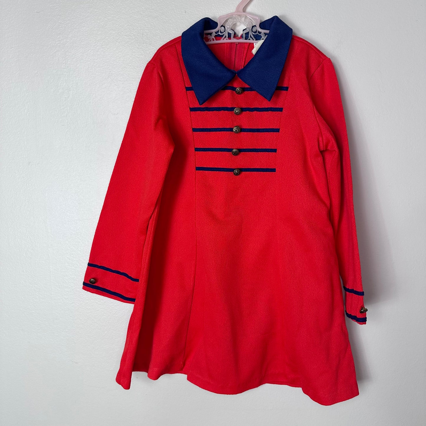 1970s Red Majorette Style Dress, Sears Size 6