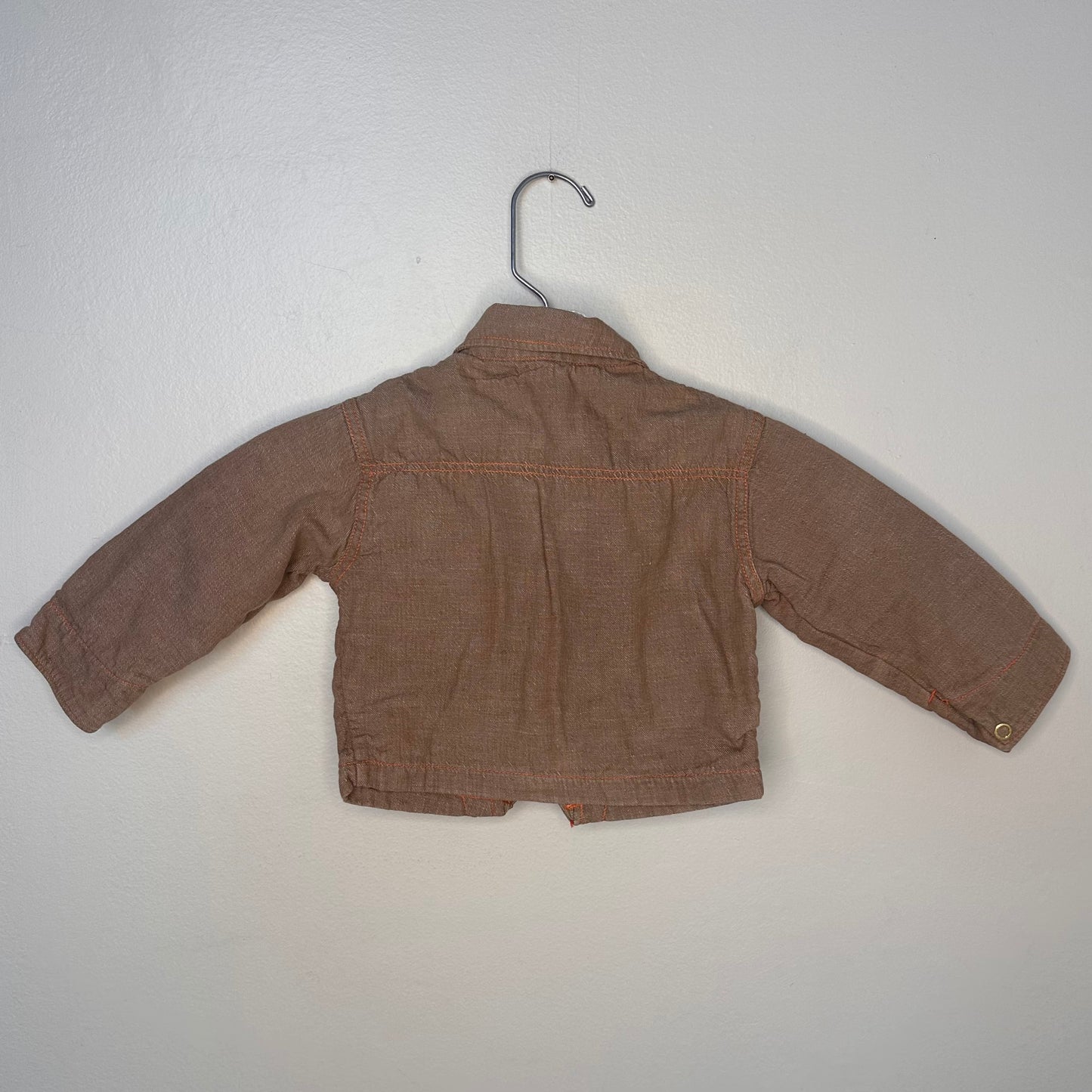 1950s Kids Brown Denim Jacket, Red Flannel Lined, Santone by Juvenile, Toddler