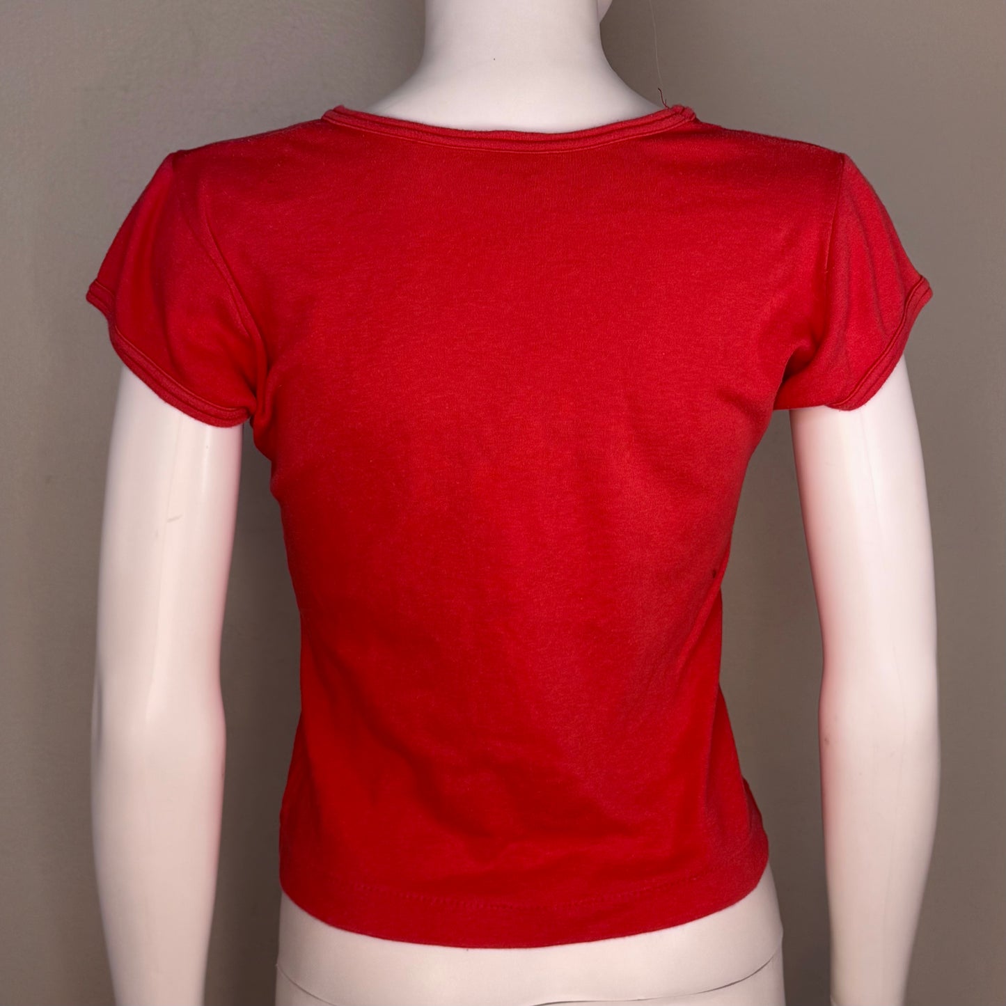 1970s Acapulco Princess T-Shirt, Gaviota Size Small, Red Femme Cut Baby Doll Tee, Mexico Resort Hotel