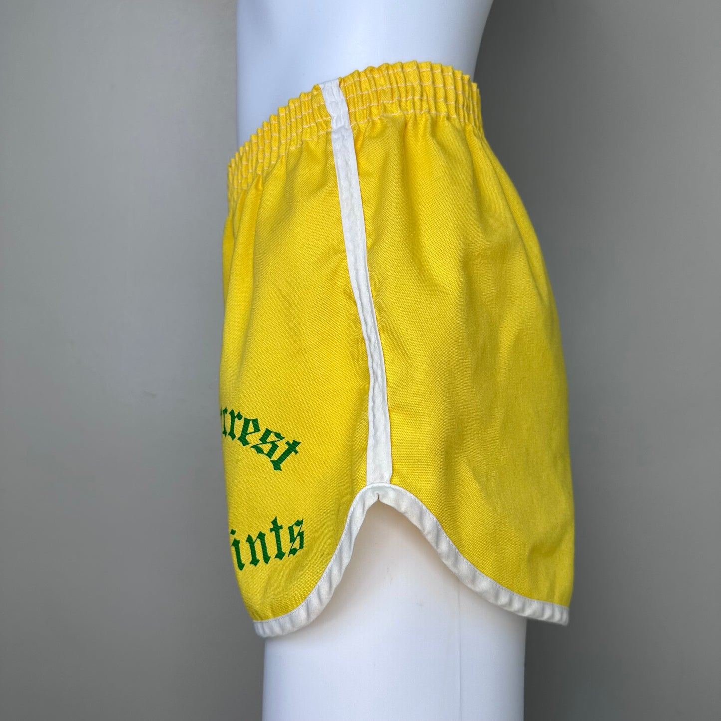 1970s Yellow Gym Shorts, Briarcrest Saints, Size XS/Small, Memphis