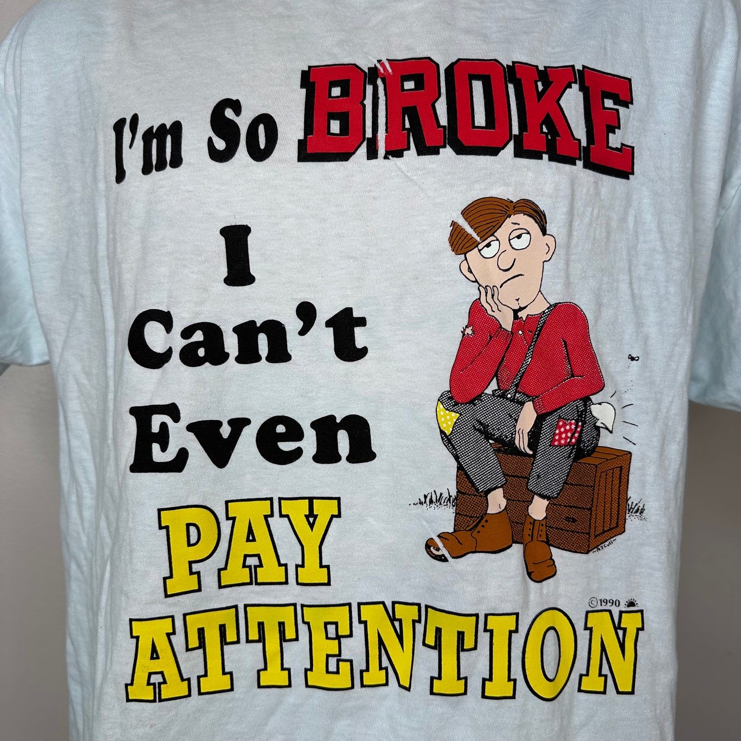 1990s I’m So Broke I Can’t Even Pay Attention T-Shirt, Jimmy Buffett’s Caribbean Soul Size Large