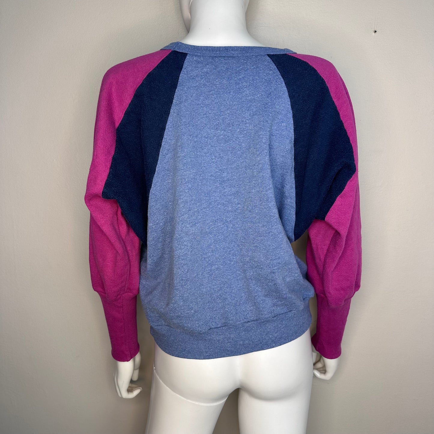 1970s Color Block Batwing Sleeve Sweatshirt, Tall American Beauty, Shelly’s Tall Girl Shop