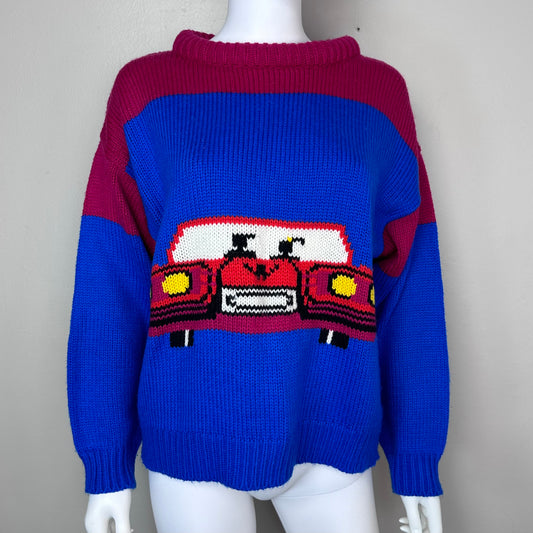 1980s Boxy Car Sweater, Alberoy Size Large