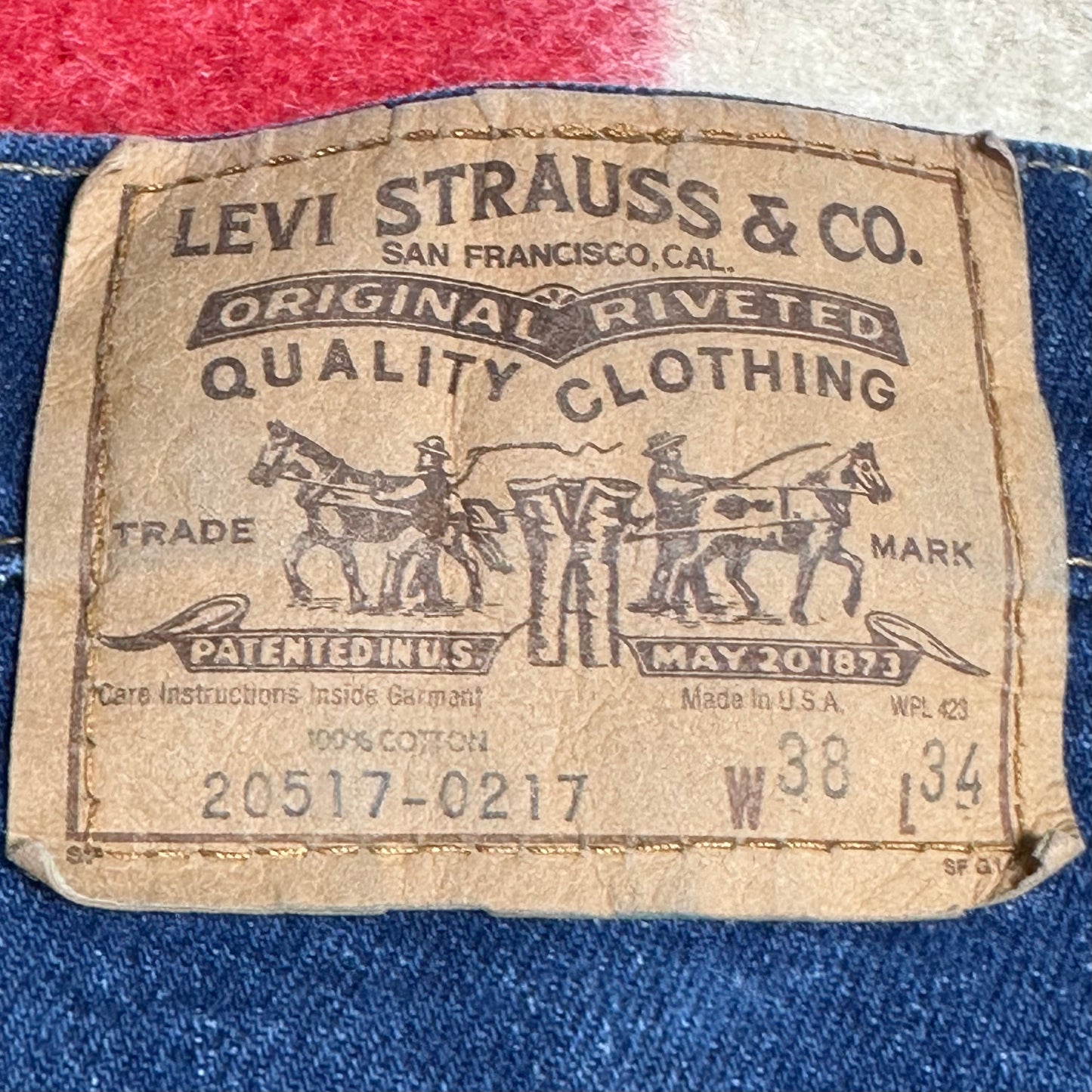 1970s/80s Levi’s Saddleman 517 Jeans, 35.5"x33.25", Orange Tab