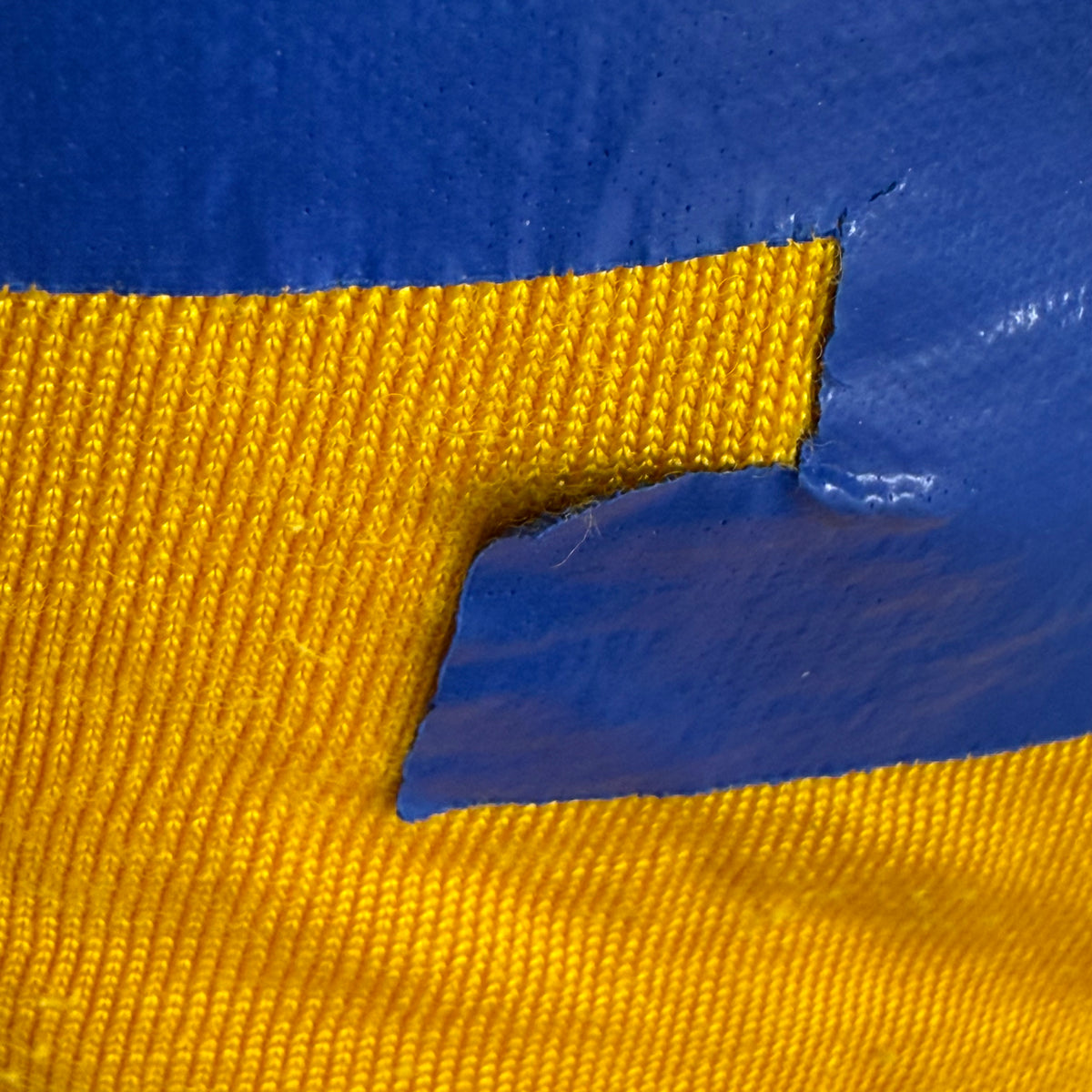 1960s/70s Kids’ Yellow and Blue Durene Jersey T-Shirt Youth Medium, No 43, Distressed