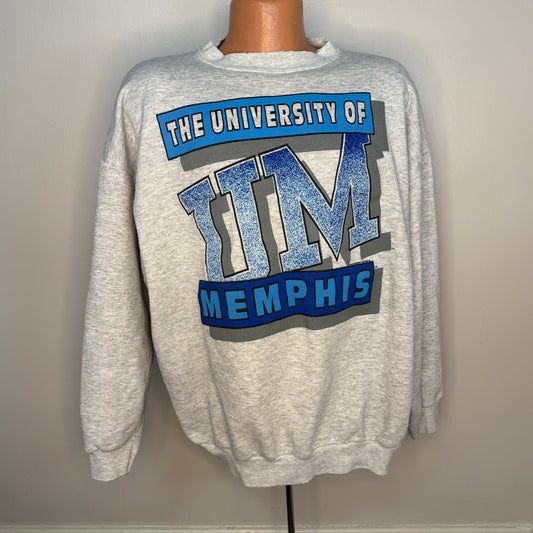 1990s The University of Memphis Sweatshirt, U M Tigers, Ultimate Sports Wear Size XXL, Distressed