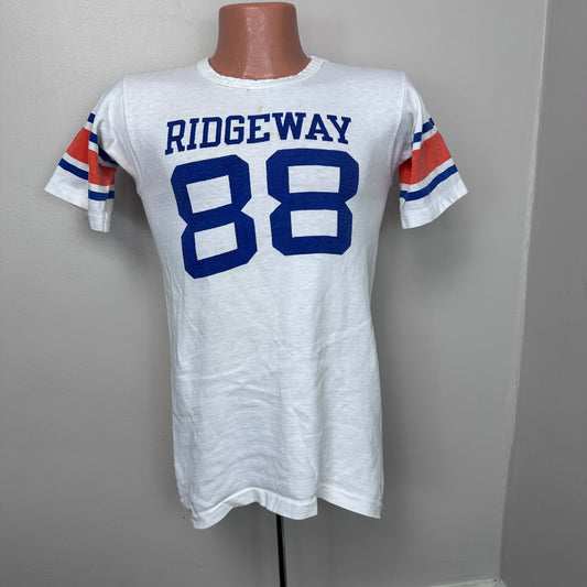 1960s Ridgeway High School Football T-Shirt, Champion Products Size Small