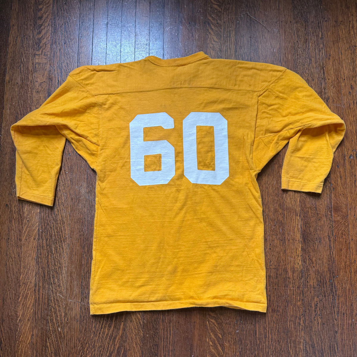 1960s Yellow Cotton Jersey, Russell Athletic Size Small/Youth Large, No 60