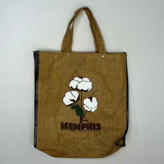 1970s/80s Memphis Cotton Burlap Tote Bag