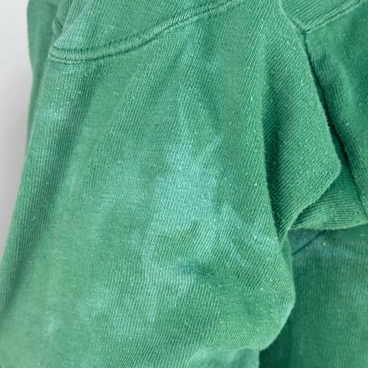 1940s Green Cotton Jersey T-Shirt, Central High Memphis AA, Champion Knitwear Company Running Man Size Medium, Distressed