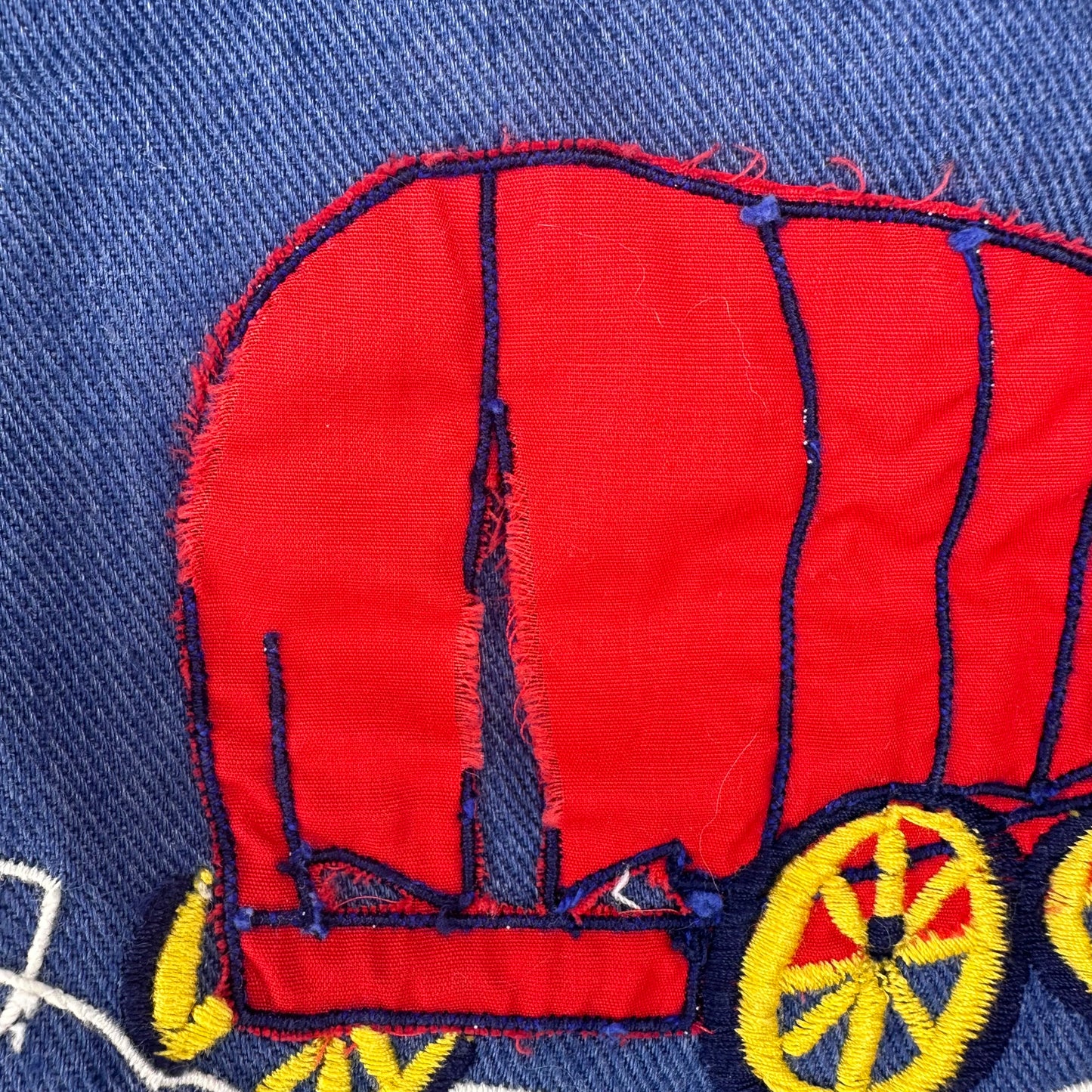 1970s Kids’ Denim Jacket with Prairie Appliqué and Embroidery, Size 3T