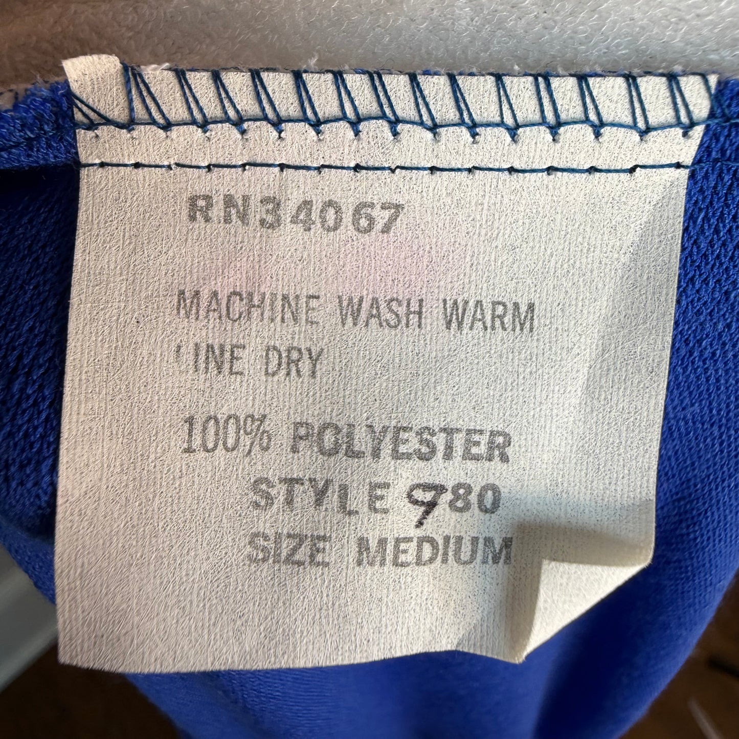 1970s Blue Terrycloth Robe with Belt, Size Medium, Deadstock New with Tag