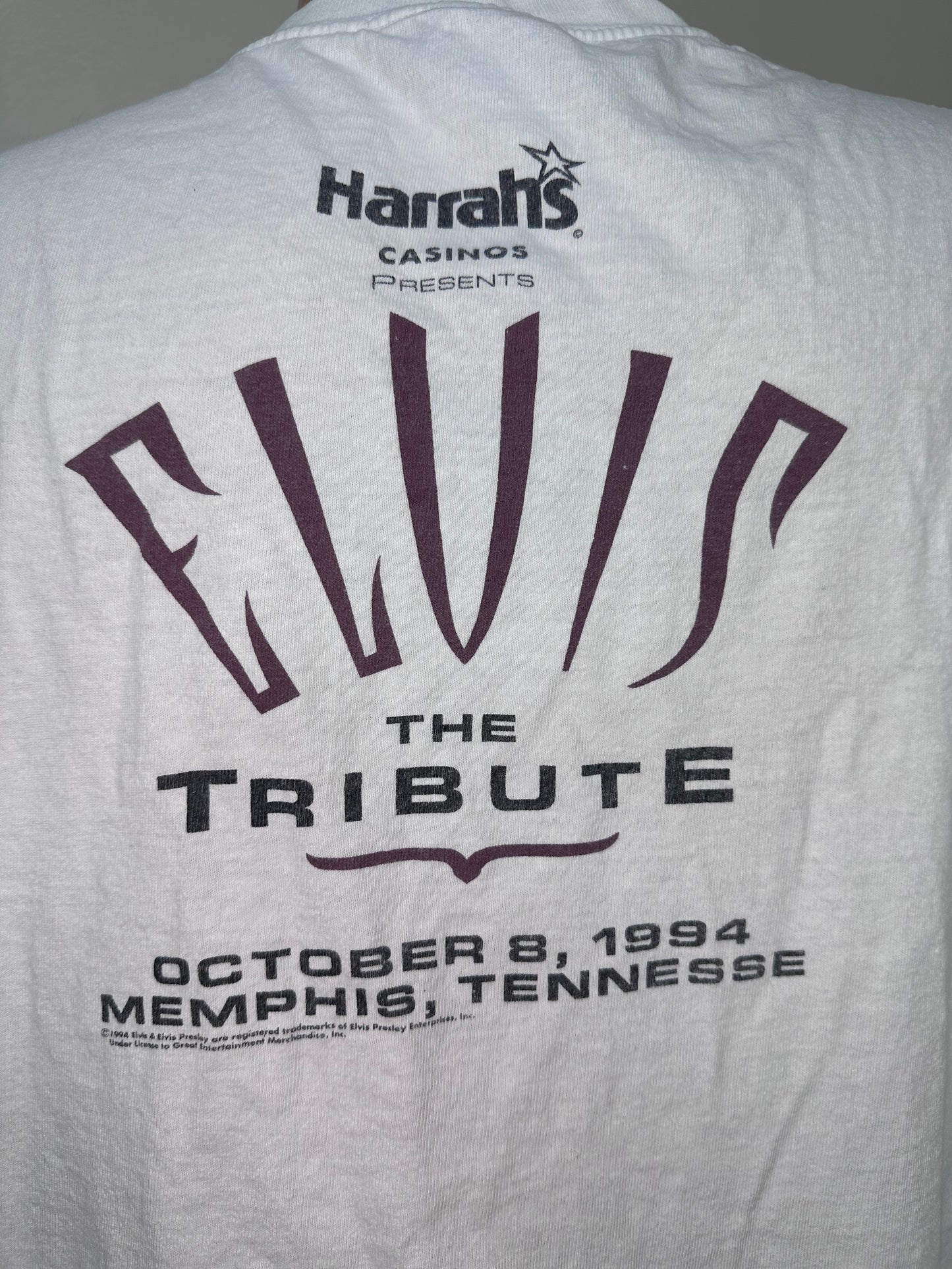 1990s Elvis The Tribute Concert T Shirt, GEM Size XL, 1994 Memphis, TN