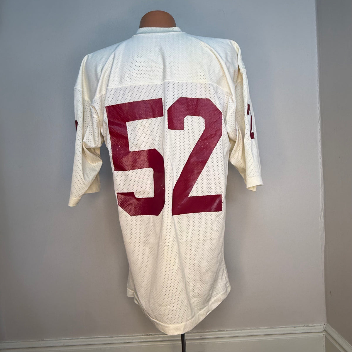 1970s White Mesh Jersey, Craigmont High School, Champion Products Size Large, No. 52
