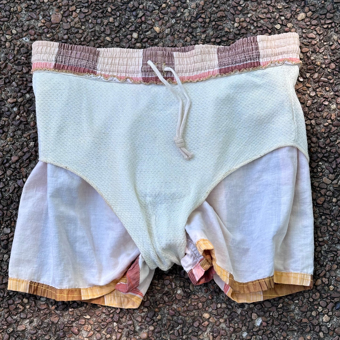 1950s Brown Plaid Swim Trunks, Jantzen Size Medium