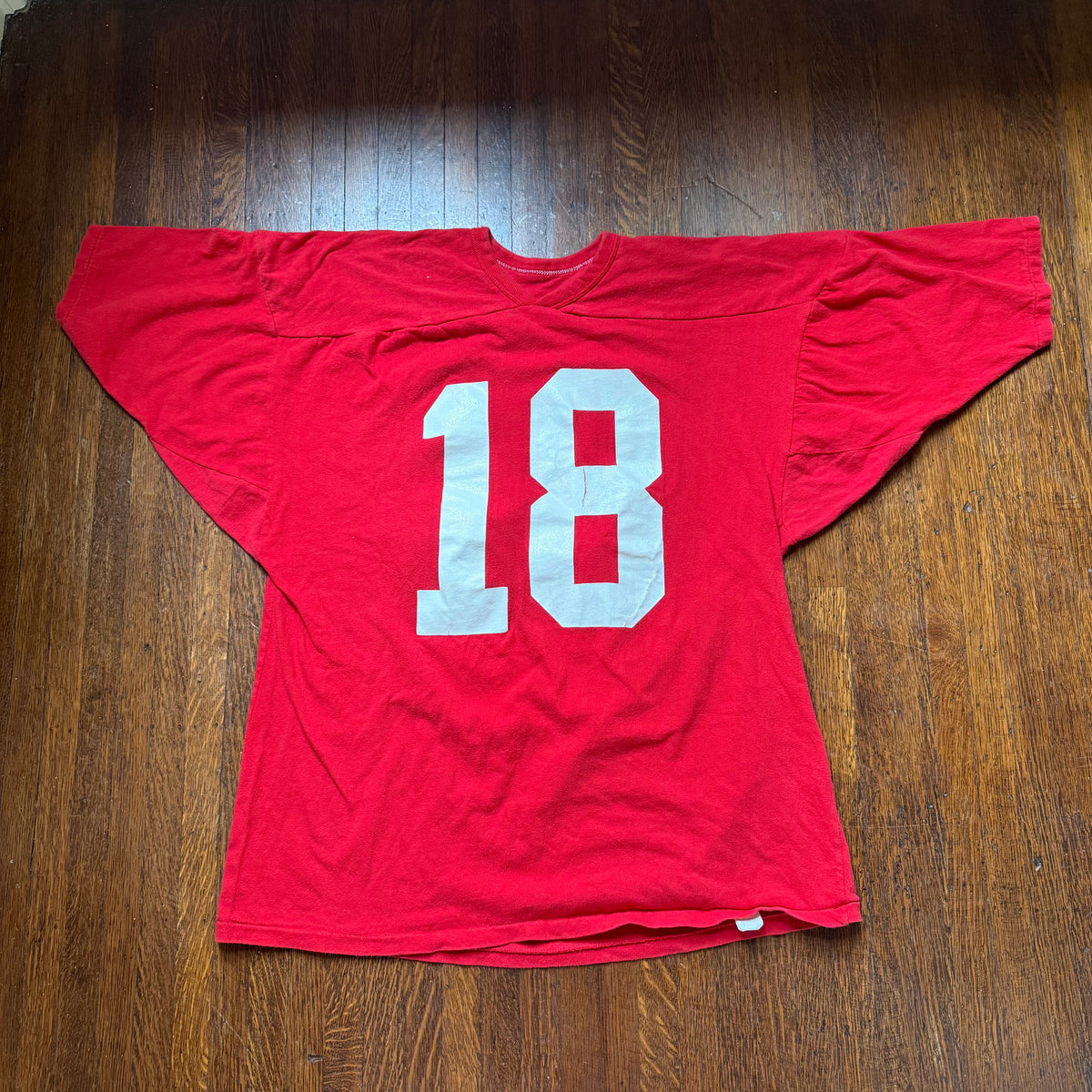 1970s Red Cotton Jersey, Size XL, No. 18