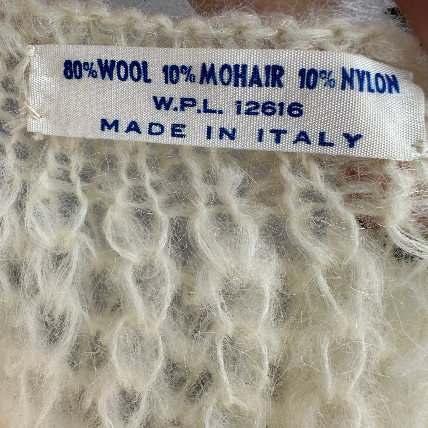 1960s Cream Mohair Blend Shawl, The Specialty House