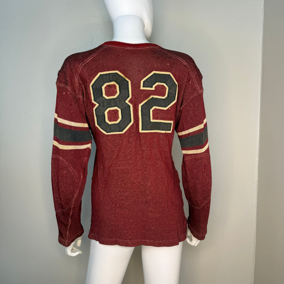 1930s/40s Maroon Rawlings Jersey, Size 42, Twill Appliqué No 82