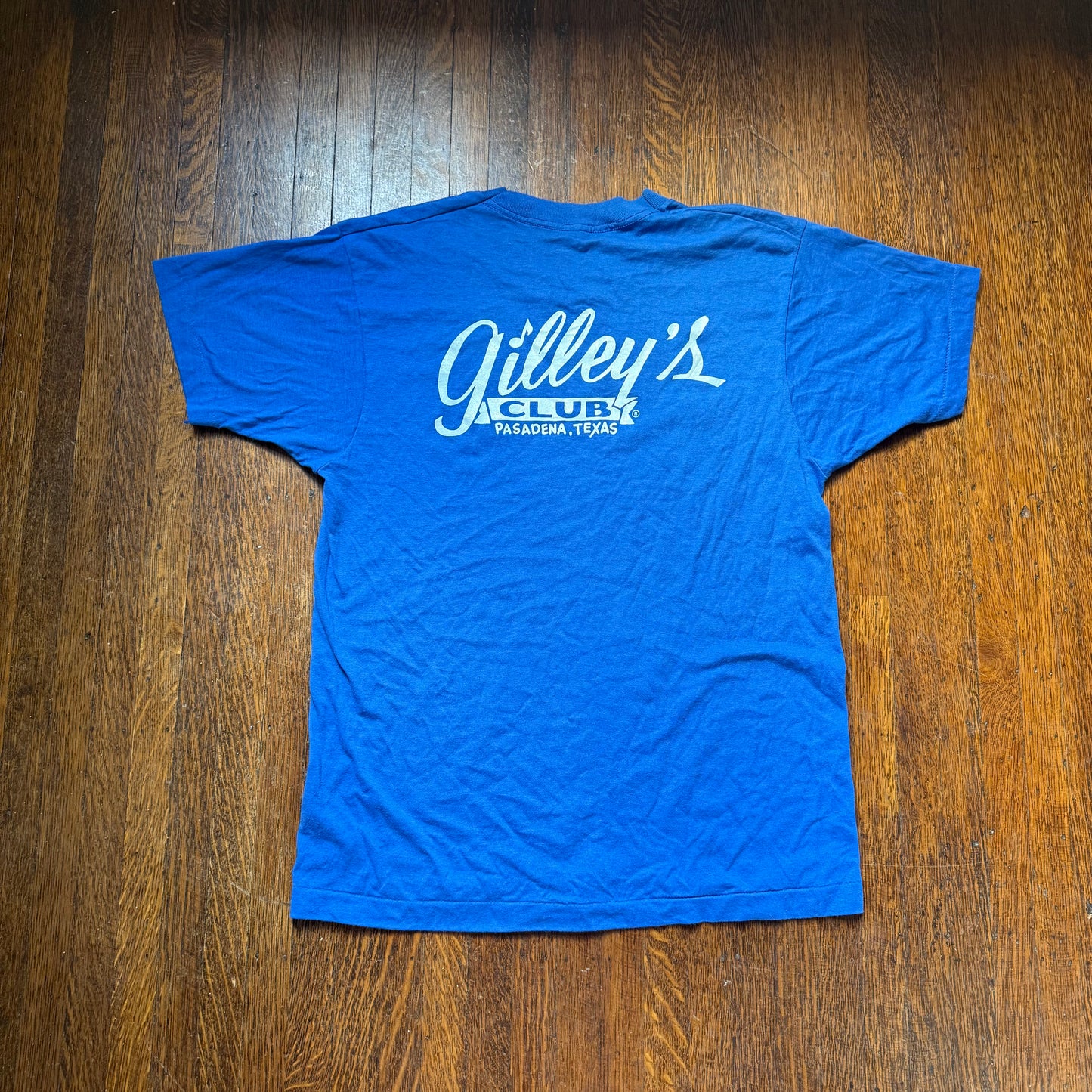 1980s Blue Gilley’s Club T-Shirt, Pasadena Texas, Screen Stars Size Medium, Urban Cowboy