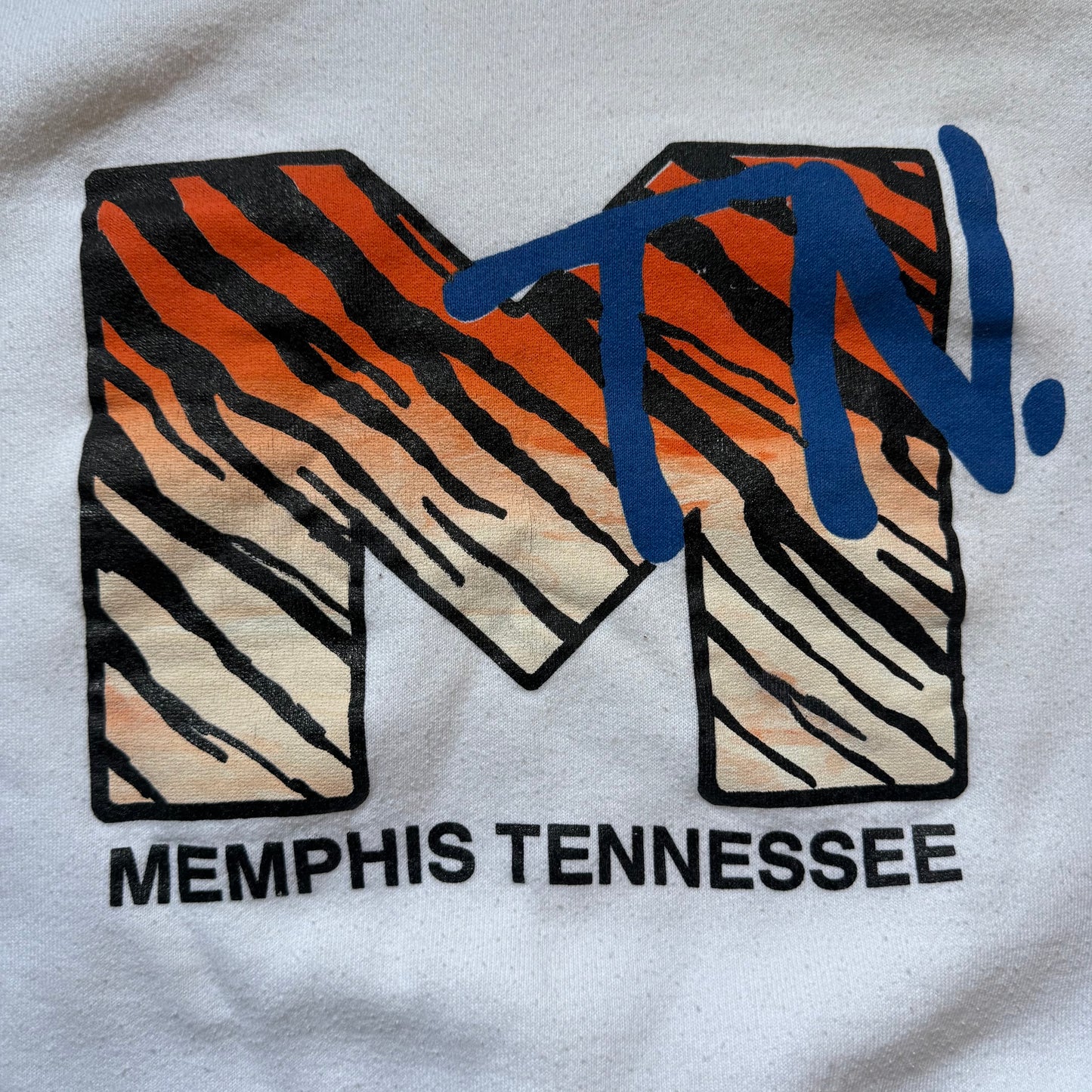 1980s/90s Memphis TN Sweatshirt, MTV Logo, Tiger Print, Size Medium