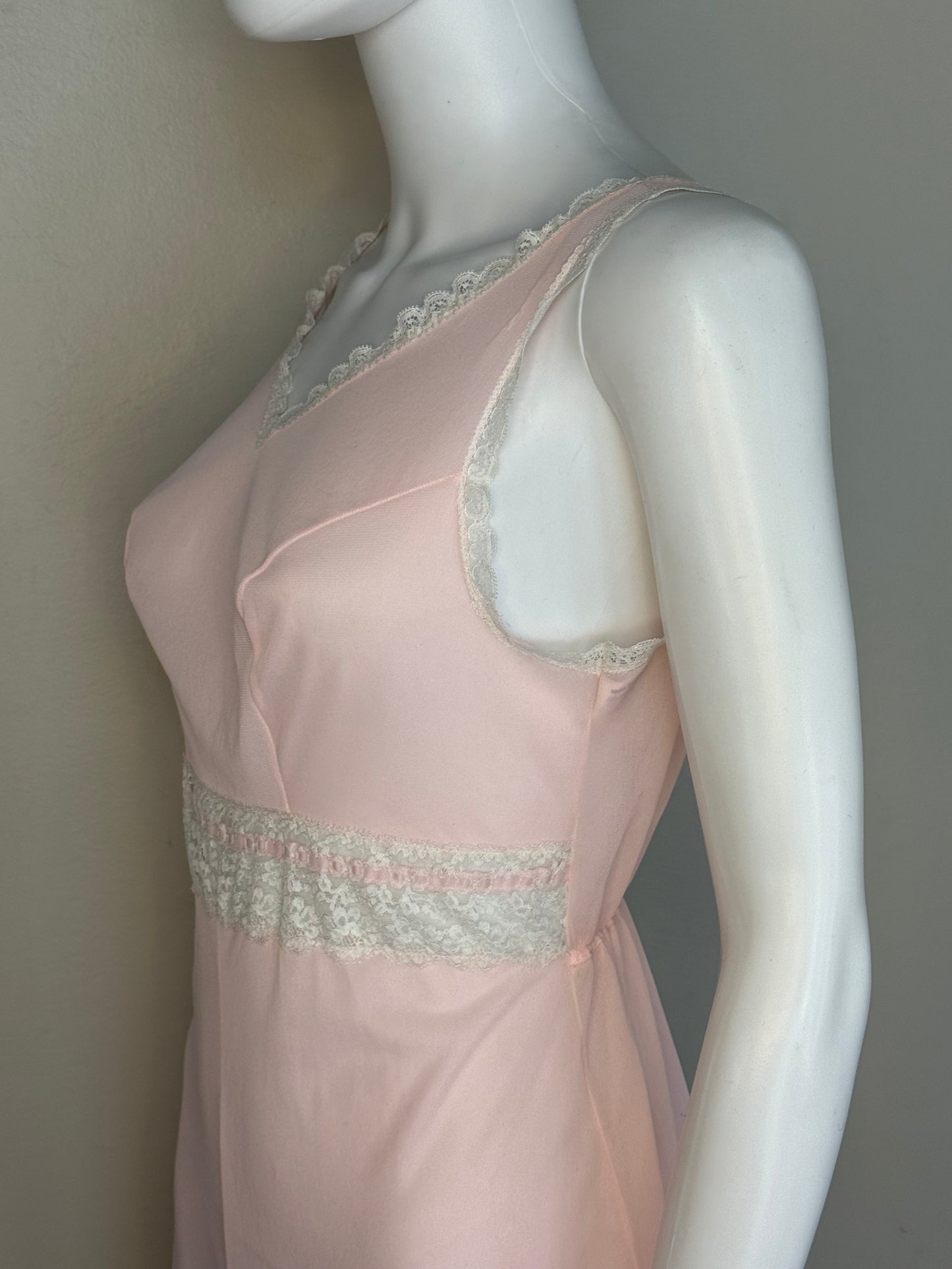 1960s Pastel Pink Lingerie Jumpsuit, Pembrooke Size Small, Loungewear, Pajamas