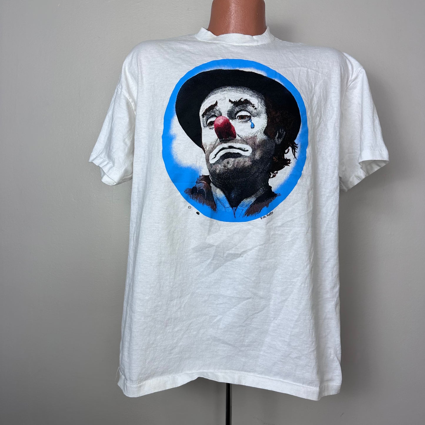 1980s/1990s Emmett Kelly Sad Clown T-Shirt, Size Large, Rick Embry