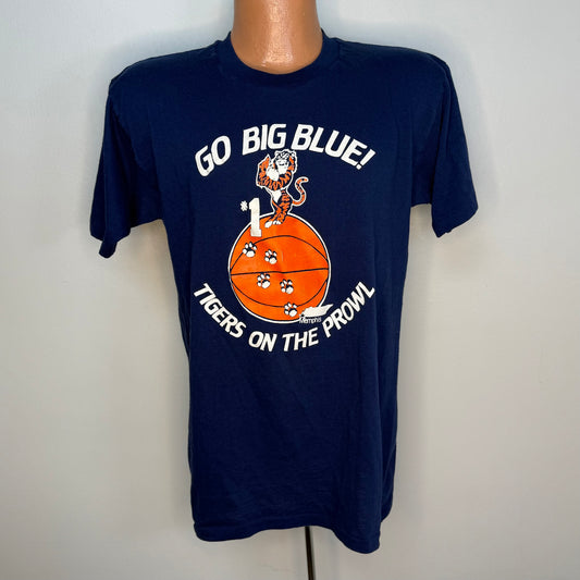 1980s Memphis State Basketball T-Shirt, Healthknit Size Medium, Go Big Blue Tigers on the Prowl, Fan from Tigerland