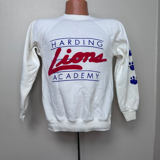 1980s Harding Academy Lions Sweatshirt, Hanes Size Small